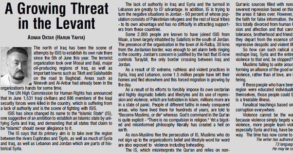 A growing threat in the Levant || Milli Gazette